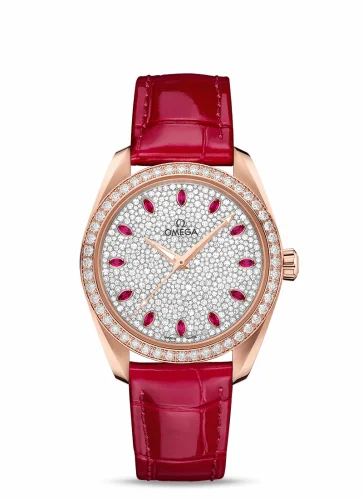 Omega Seamaster Aqua Terra 150M Master Chronometer 38 Sedna Gold / Diamond / Snow Ruby / Alligator 220.58.38.20.99.001 (22058382099001)